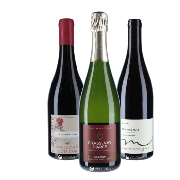 Coffret Le Trio Plaisir – Santenay, Pinot Noir & Champagne Brut | Vin-malin