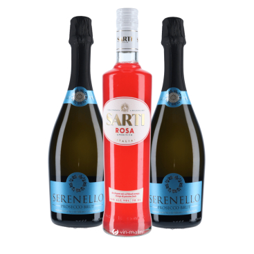 Pack Sarti Spritz : Sarti Rosa & 2 Prosecco, cocktails été | Vin Malin