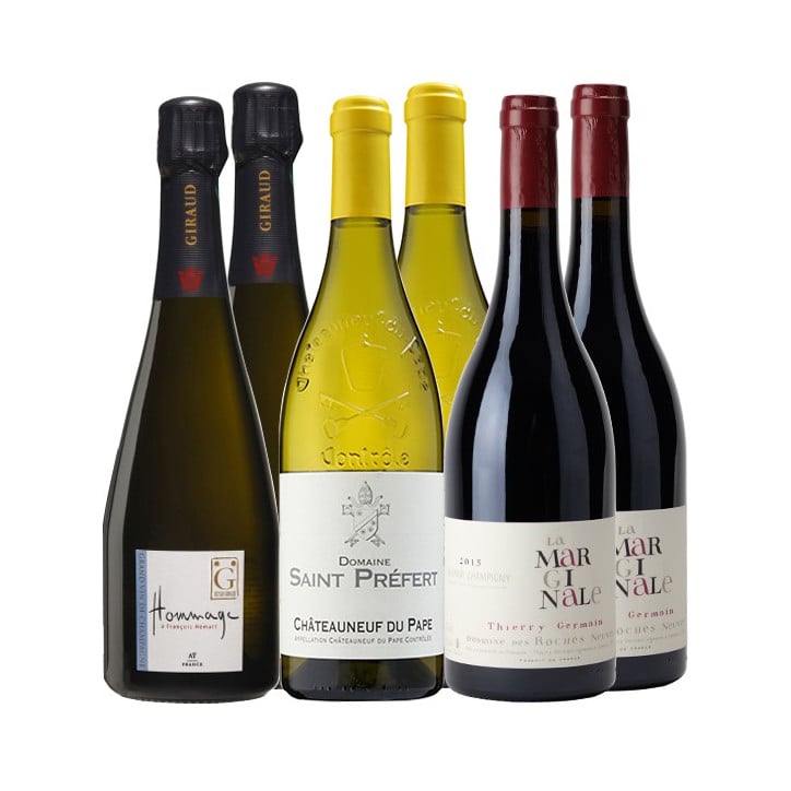 Coffret  "Exception" 6 bouteilles - Champagne - Blanc - Rouge