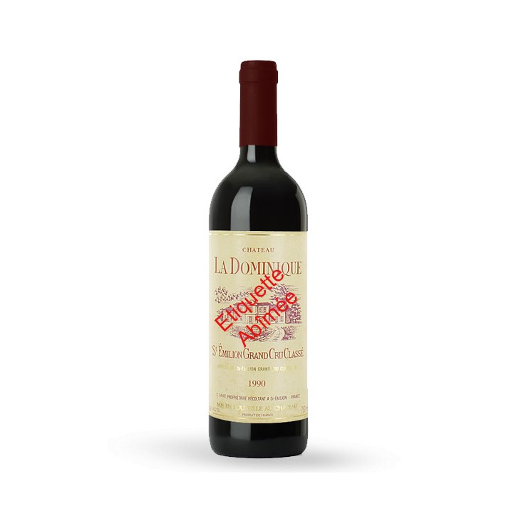 Château La Dominique 1990 Etiquette Abimée