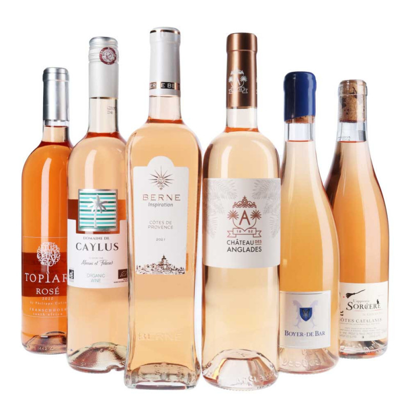 Coffret "Vins rosés découverte" 6 bouteilles vins rosés | Vin-malin.fr