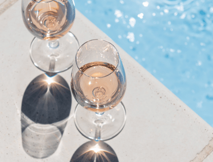 Verres de vin rosé Rosé piscine Vin Malin